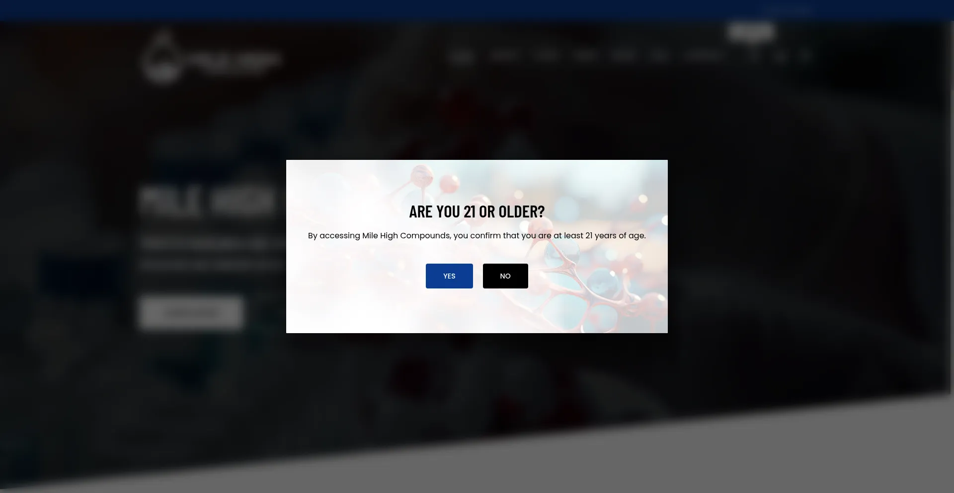 Website screenshot of Milehighcompounds.com