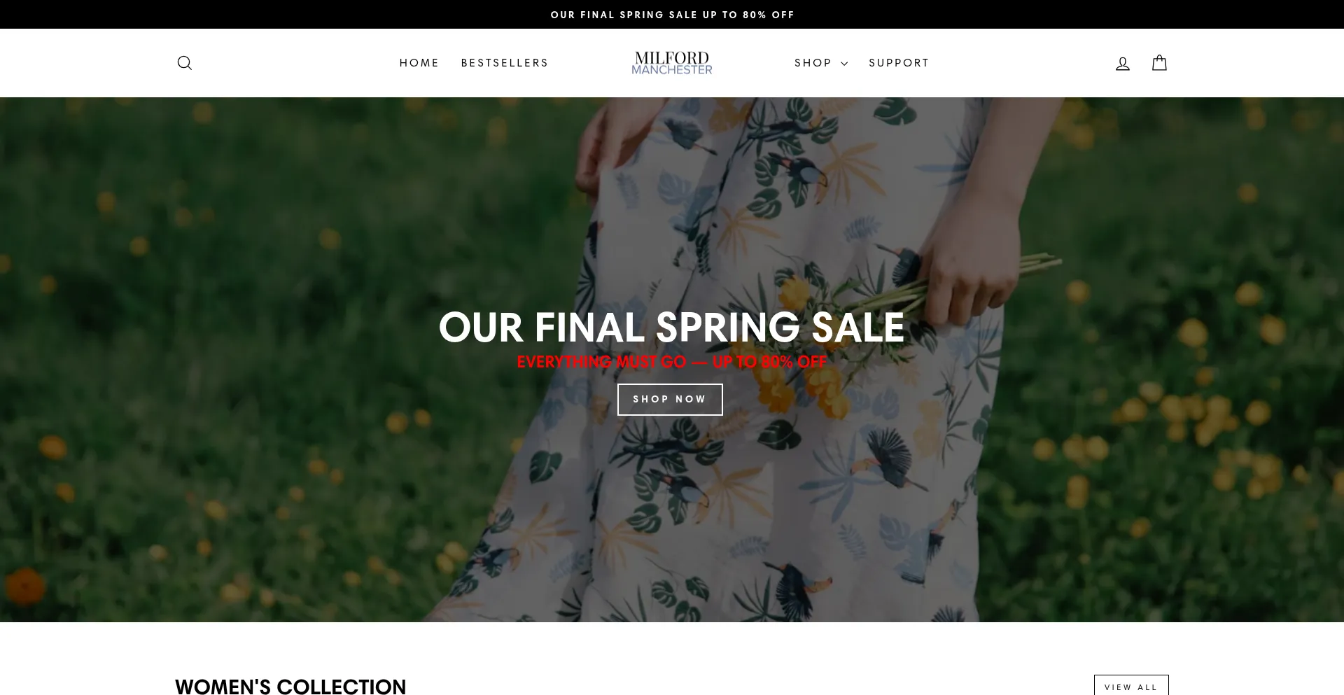 Website screenshot of Milford-manchester.com