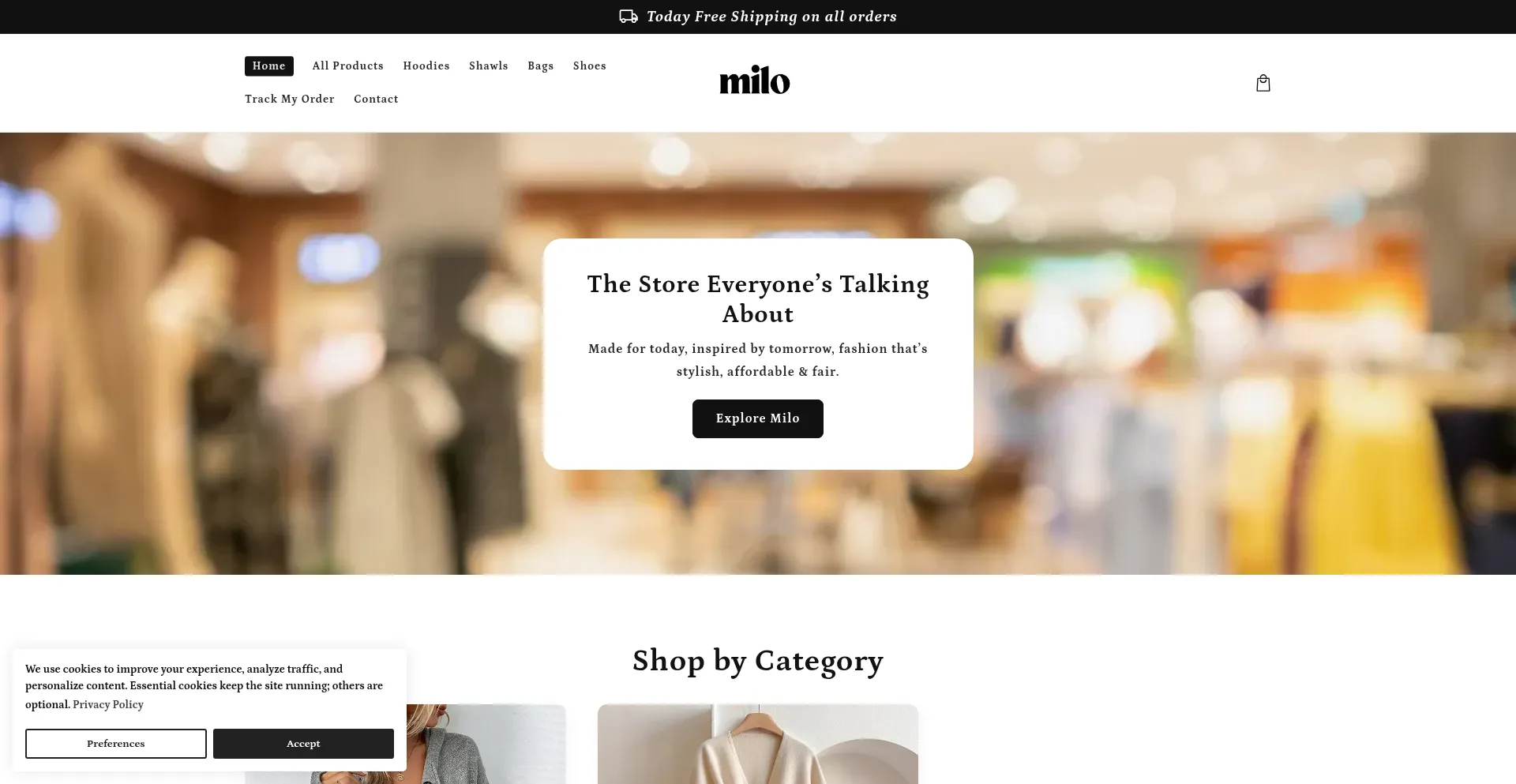 Milo-boutique.com Screenshot