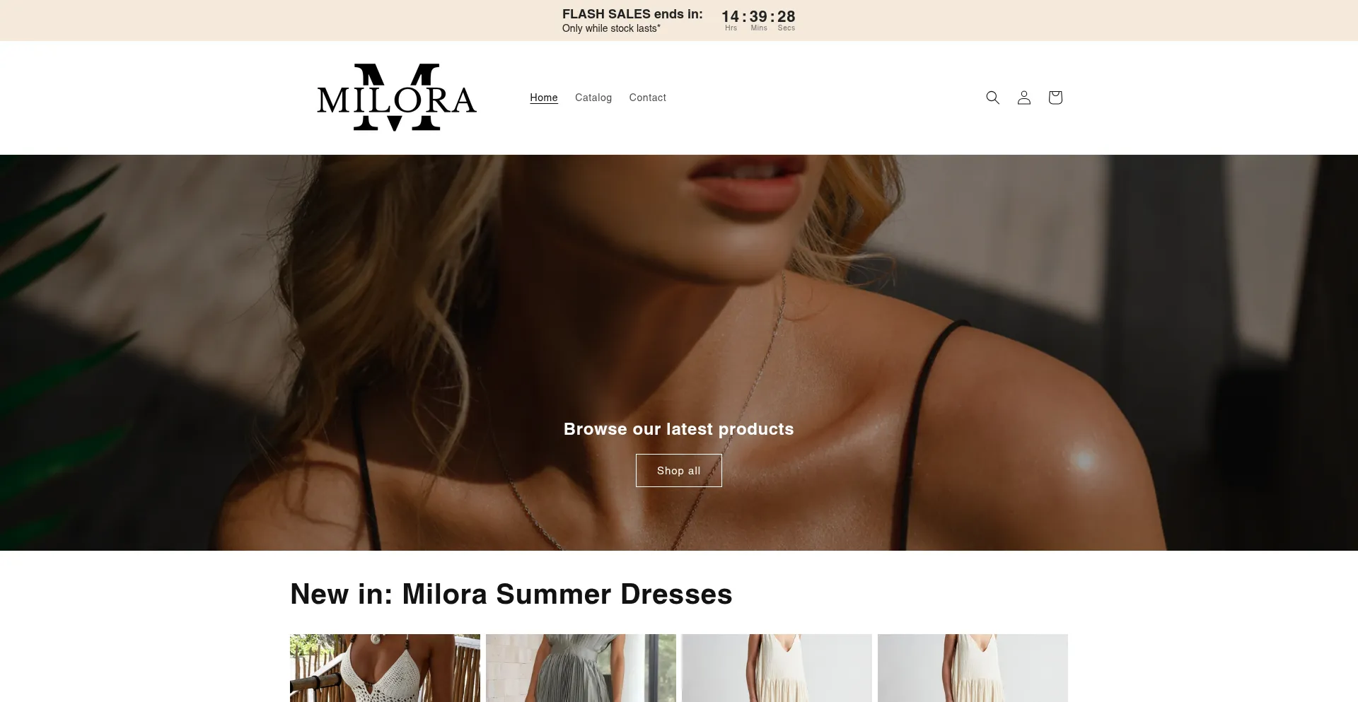 Website screenshot of Miloralifestyle.com