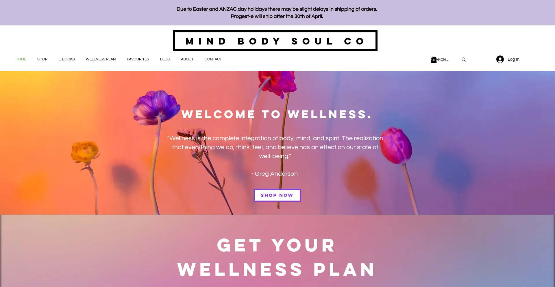 Website screenshot of Mindbodysoulco.com.au