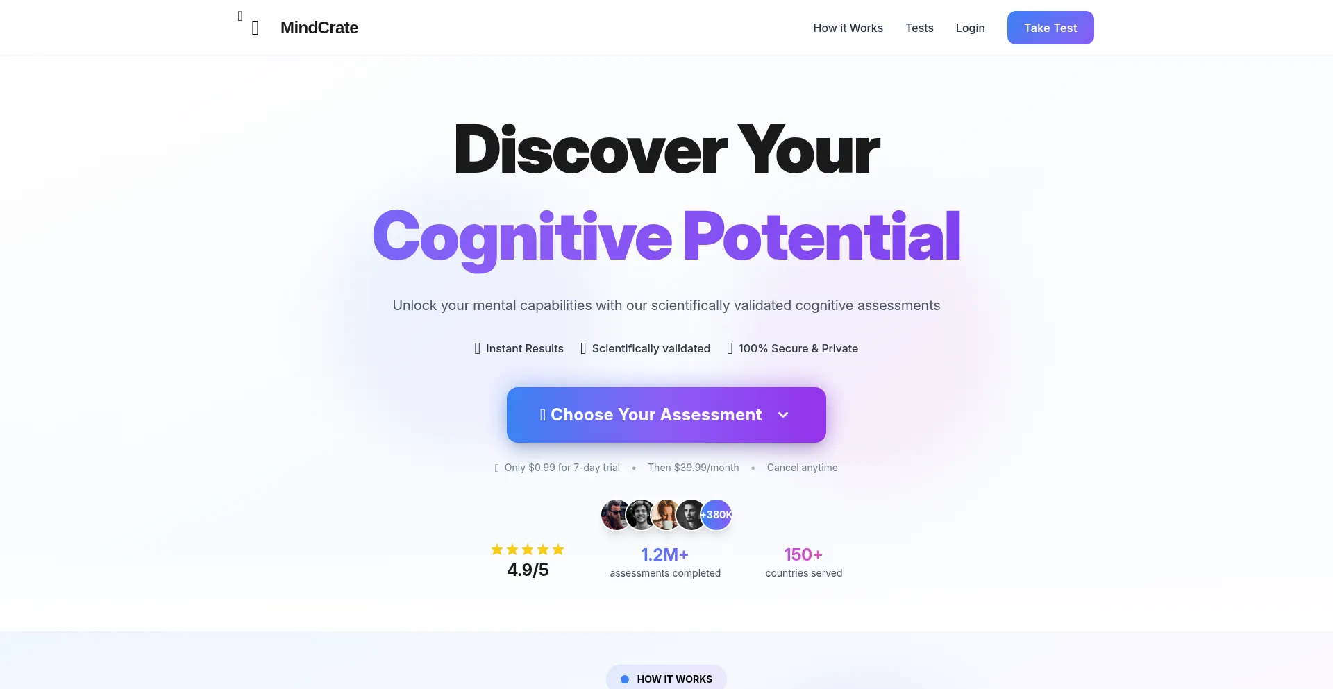 Website screenshot of Mindcrate.com