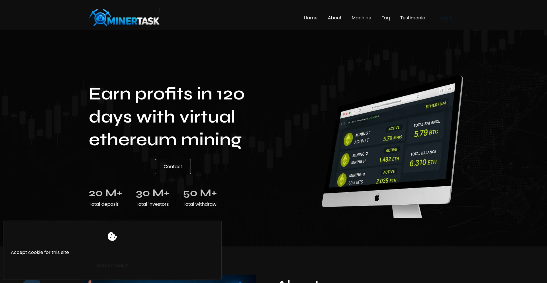 Website screenshot of Minertask.com