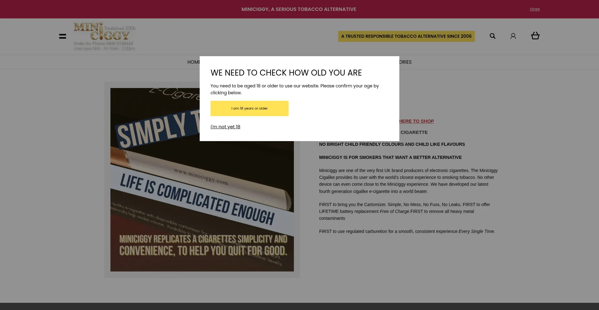 Miniciggy.com Screenshot