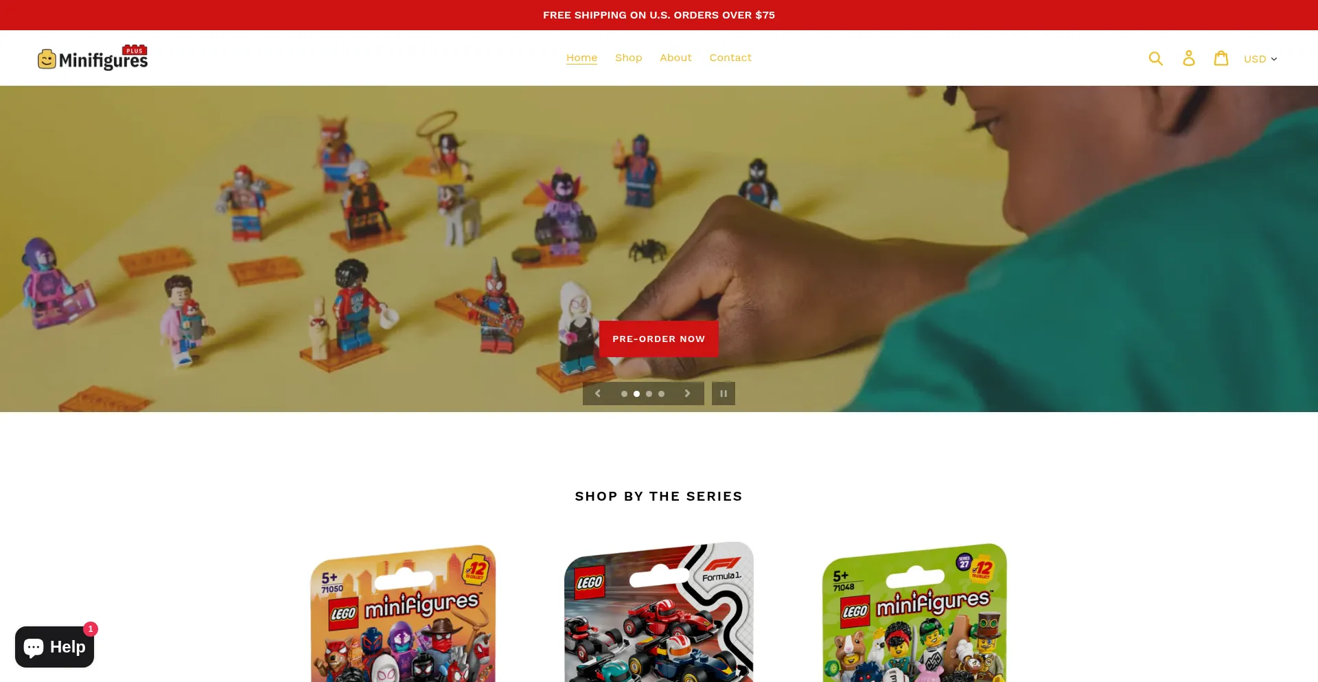 Website screenshot of Minifiguresplus.com
