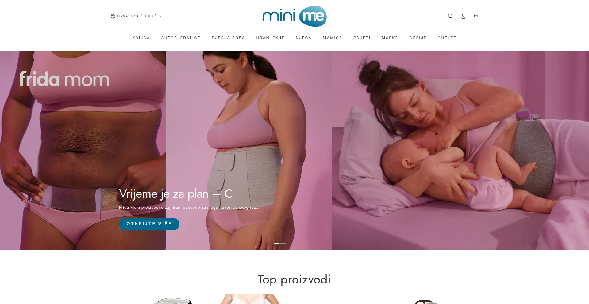 Website screenshot of Minime.hr