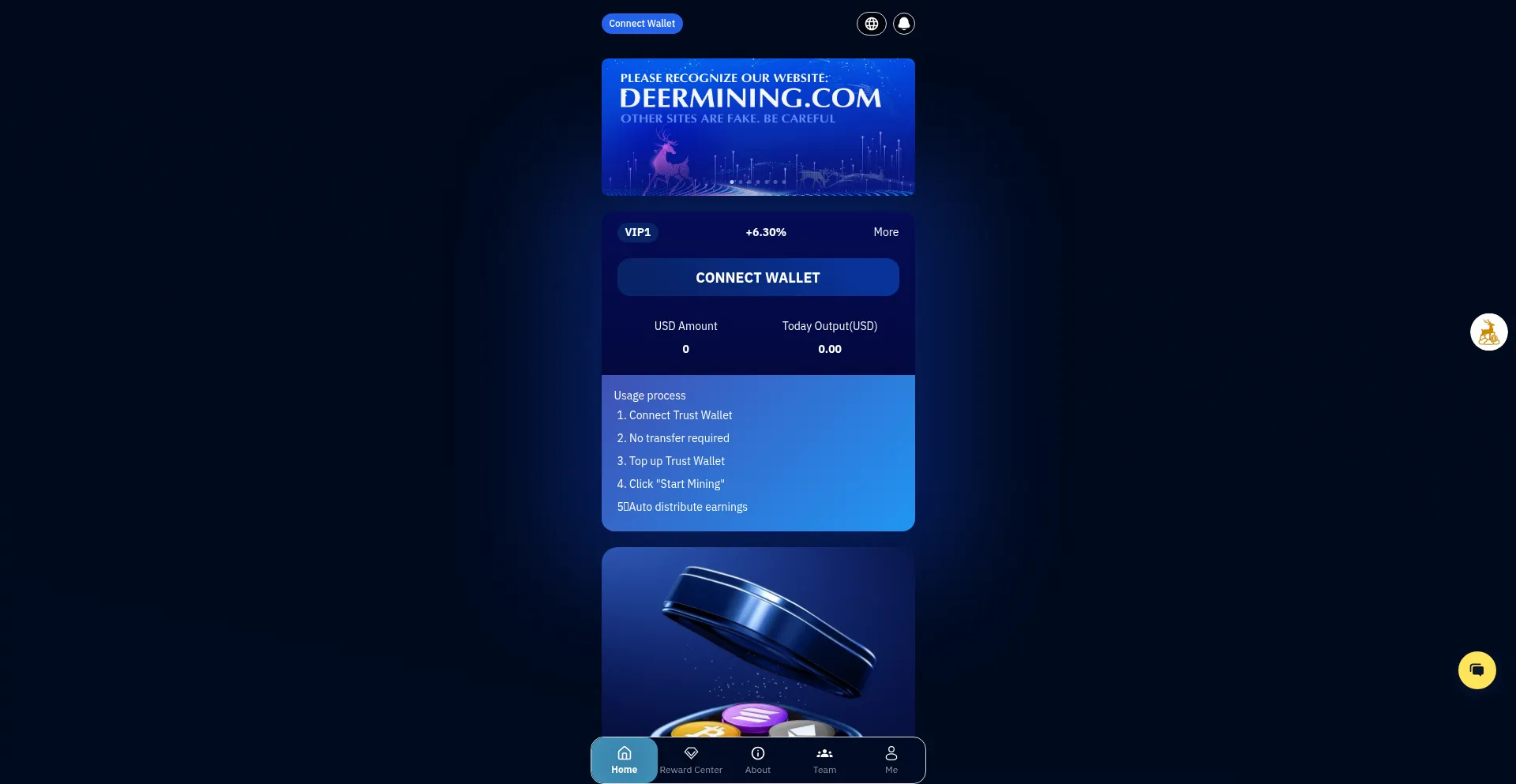 Website screenshot of Miningdeer.org