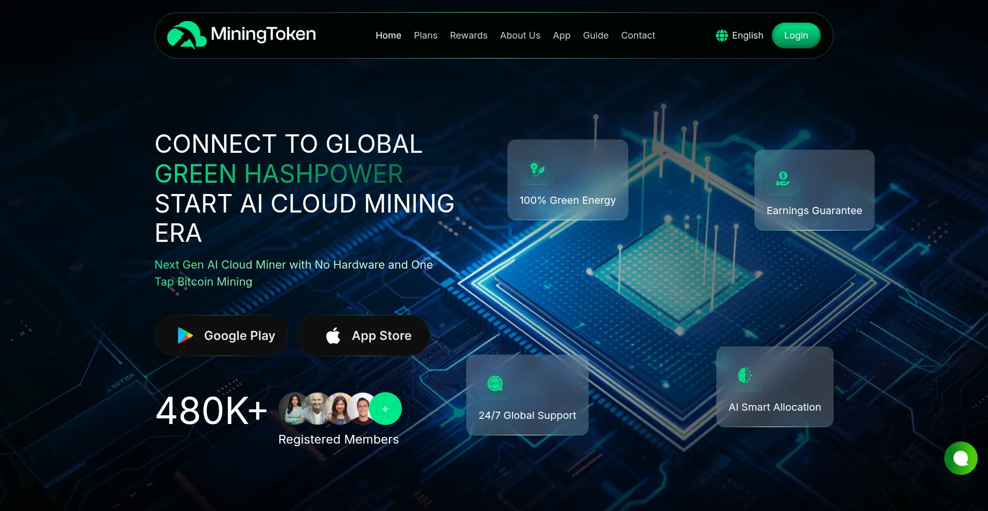 Website screenshot of Miningtoken.vip