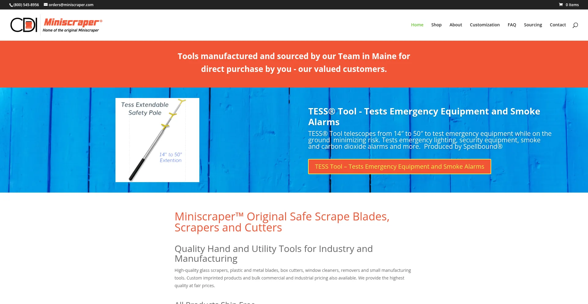Website screenshot of Miniscraper.com
