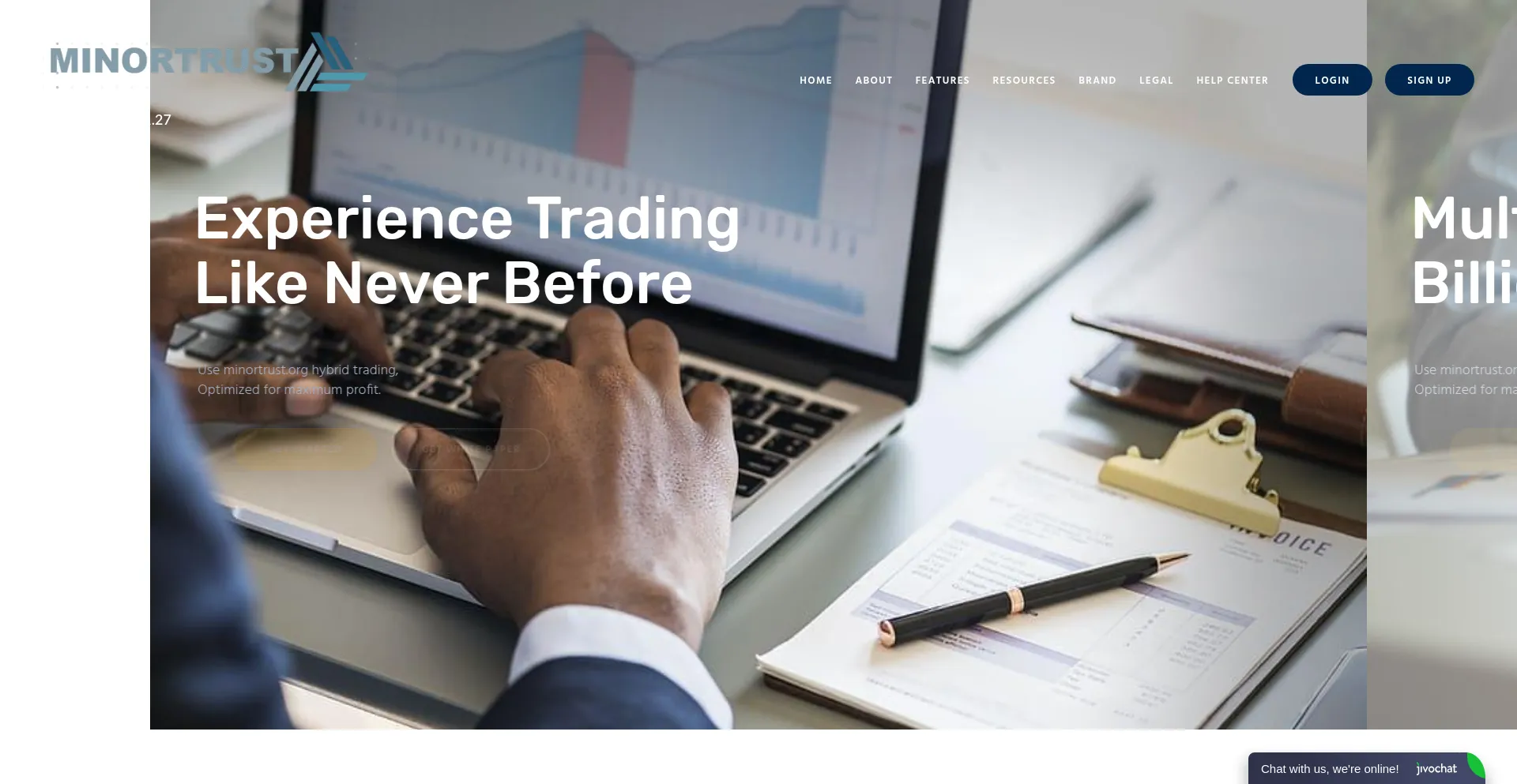 Website screenshot of Minortrust.org