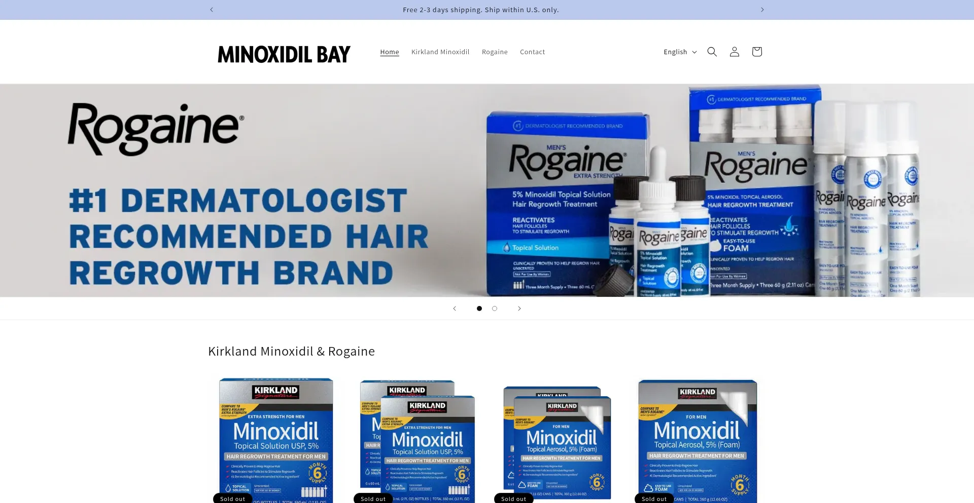 Website screenshot of Minoxidilbay.com
