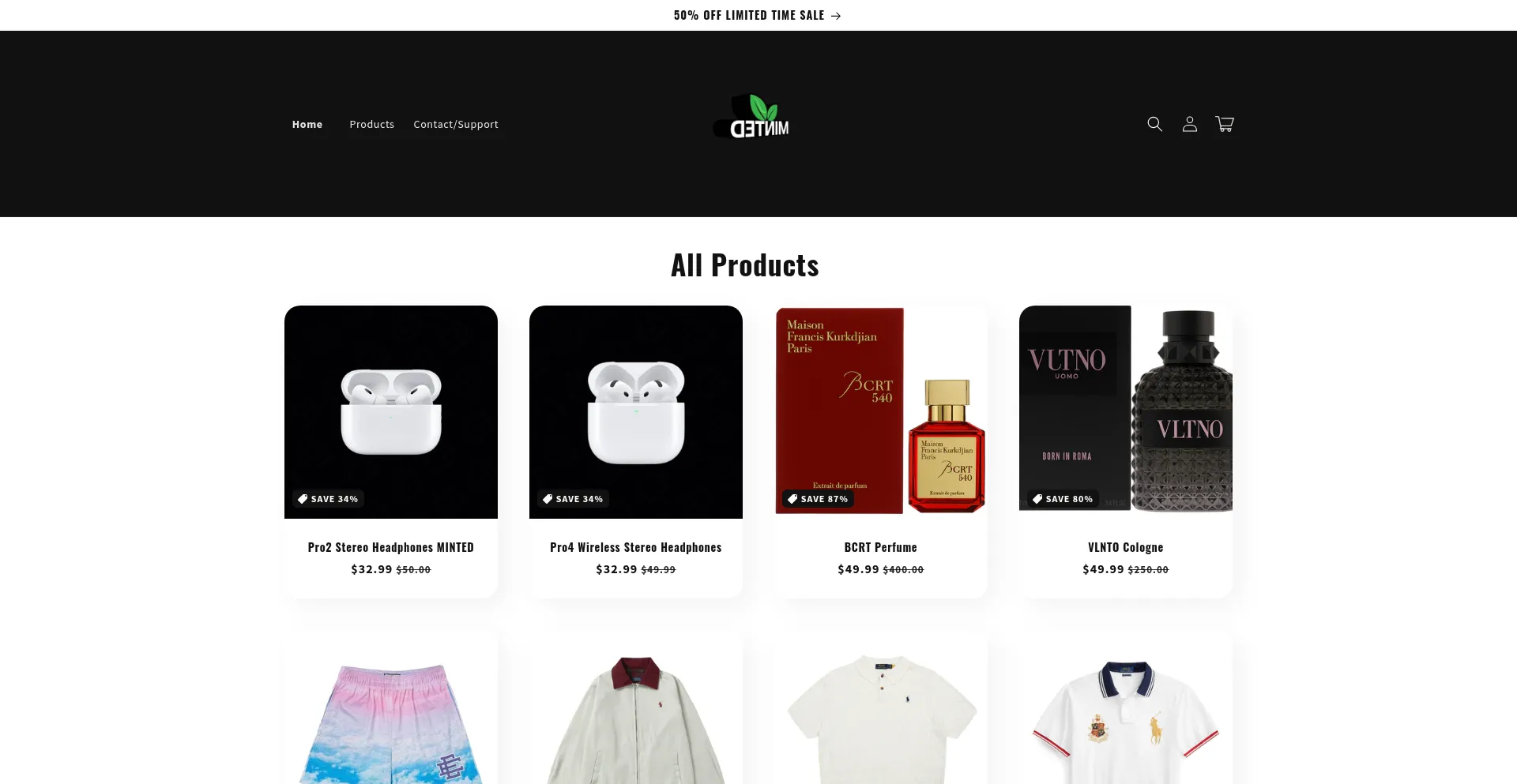 Website screenshot of Mintedresells.com