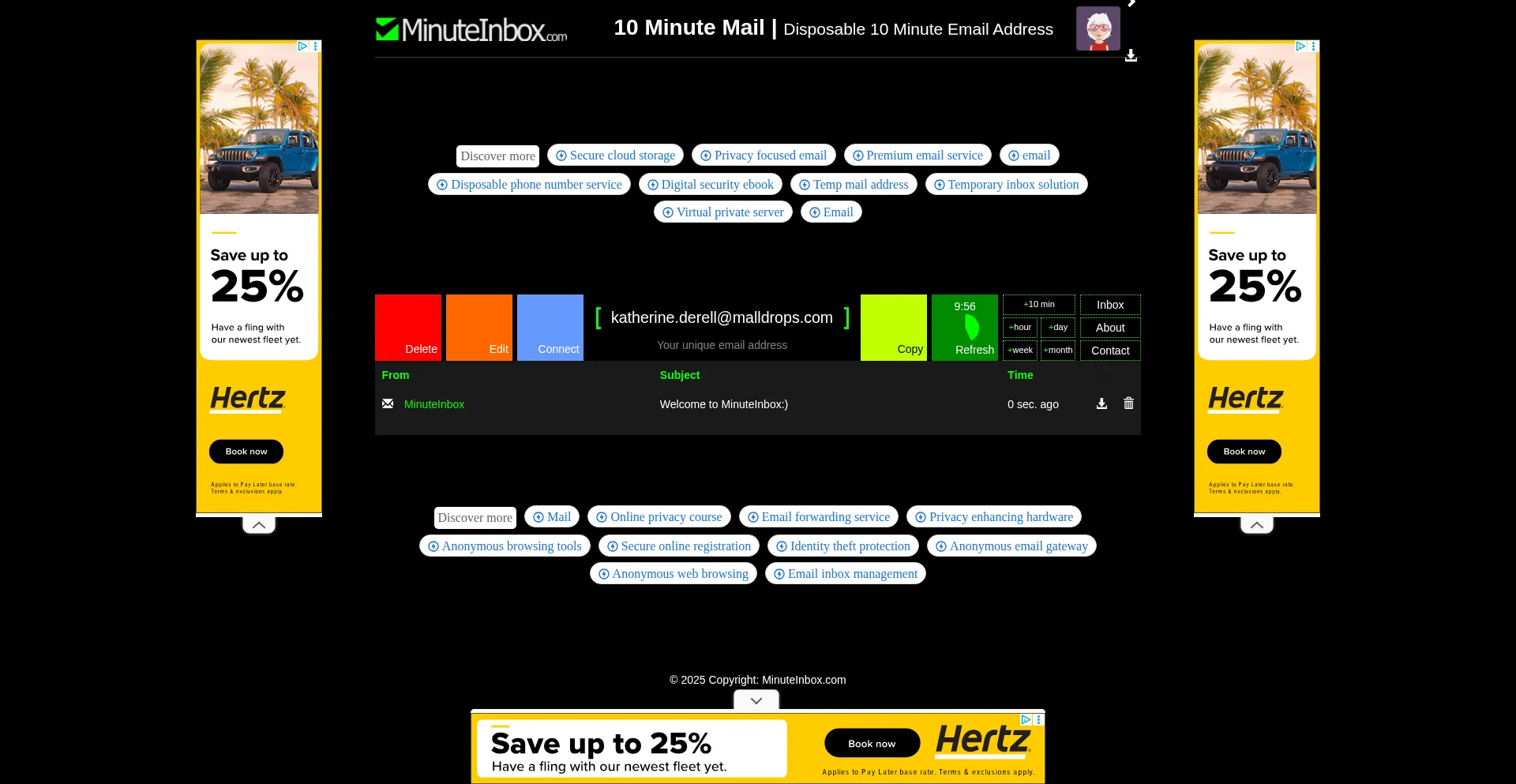 Minuteinbox.com Screenshot