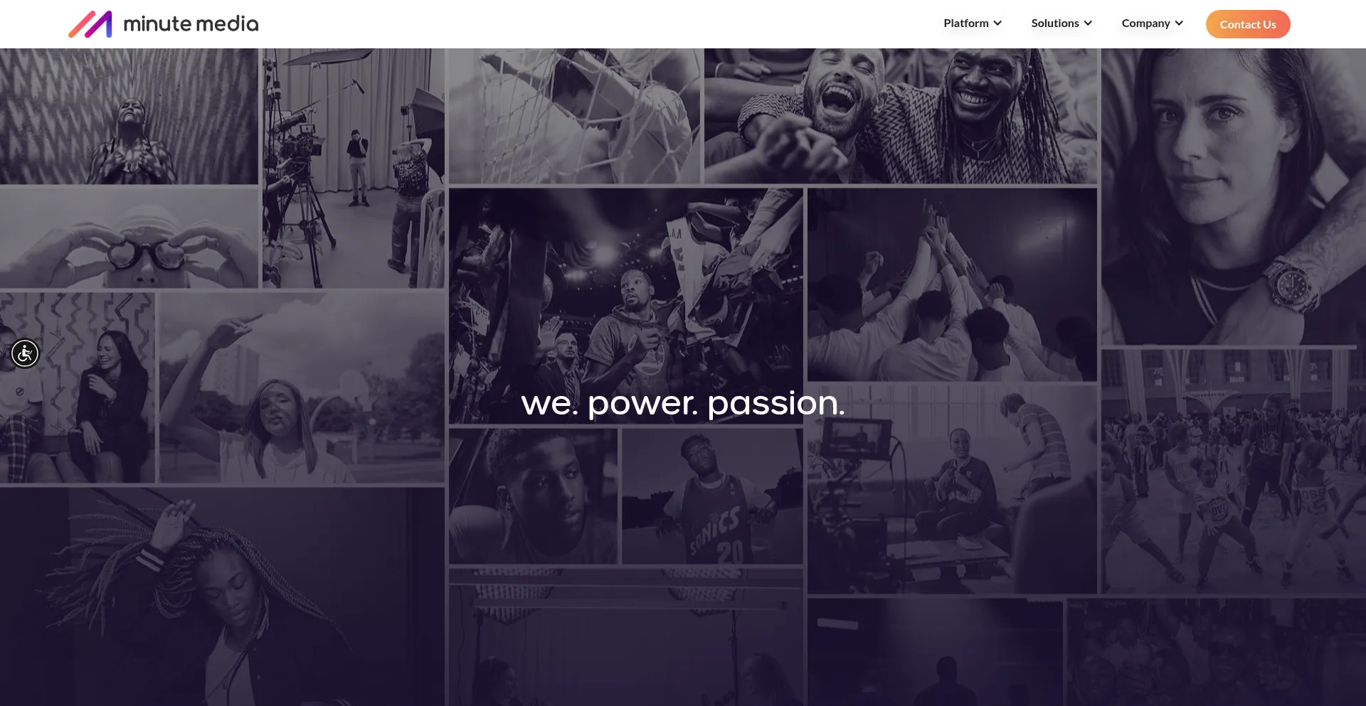 Website screenshot of Minutemedia.com