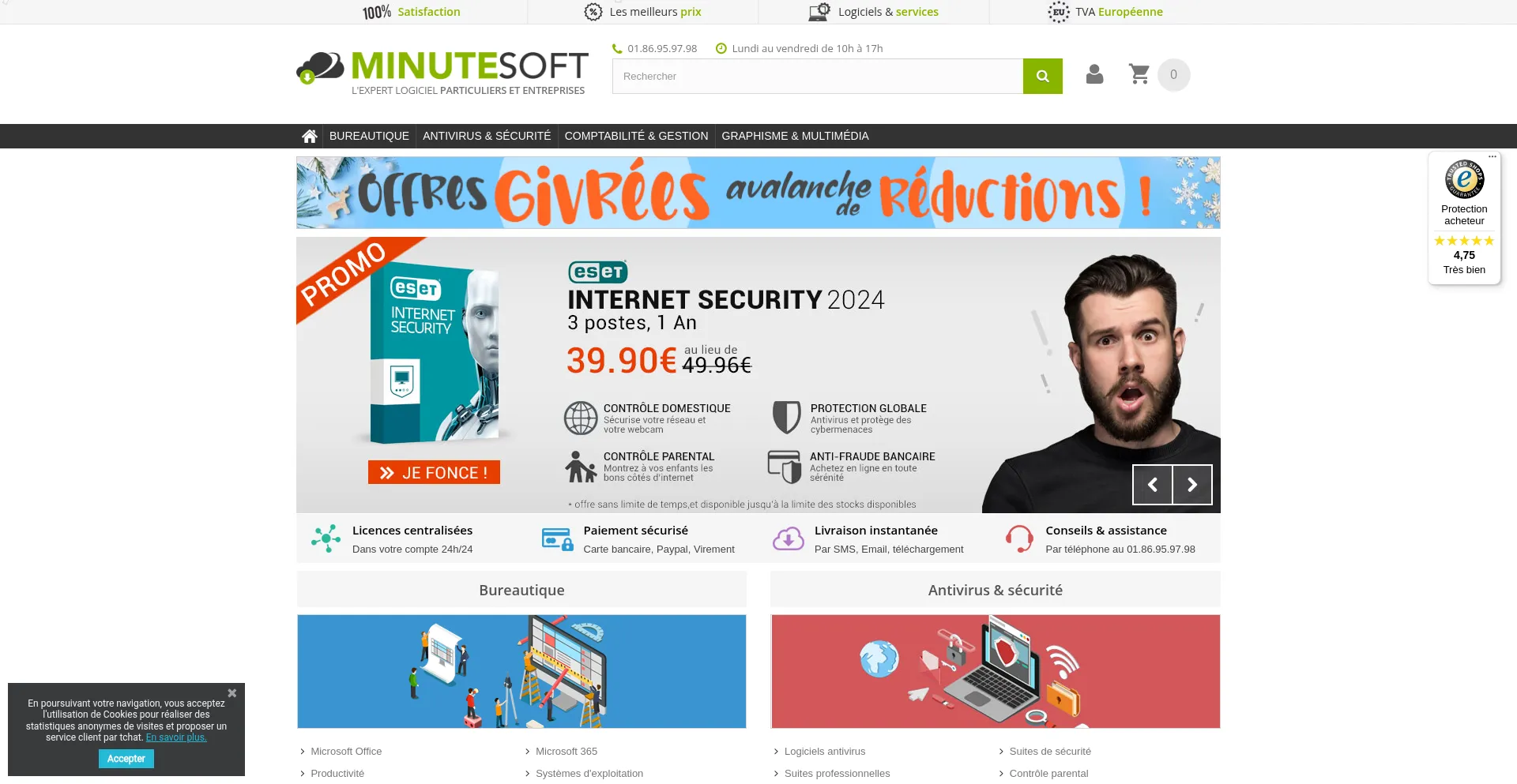 Website screenshot of Minutesoft.com