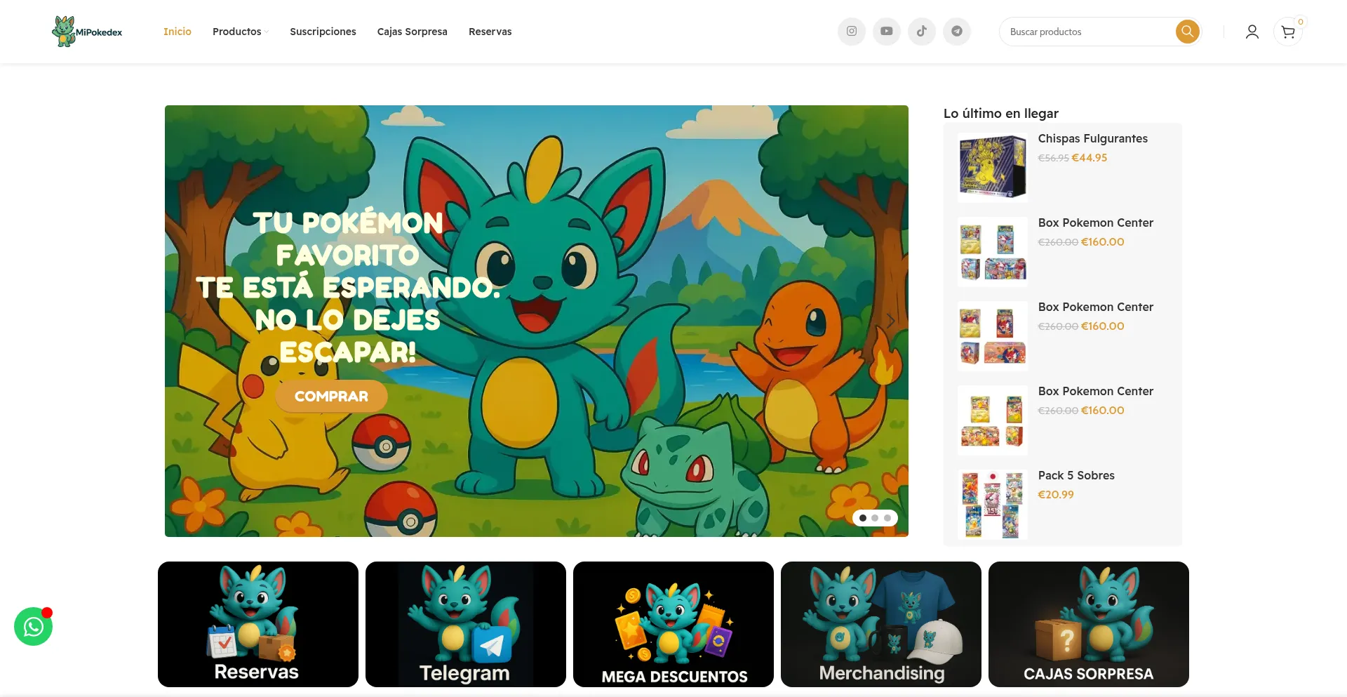 Website screenshot of Mipokedex.com