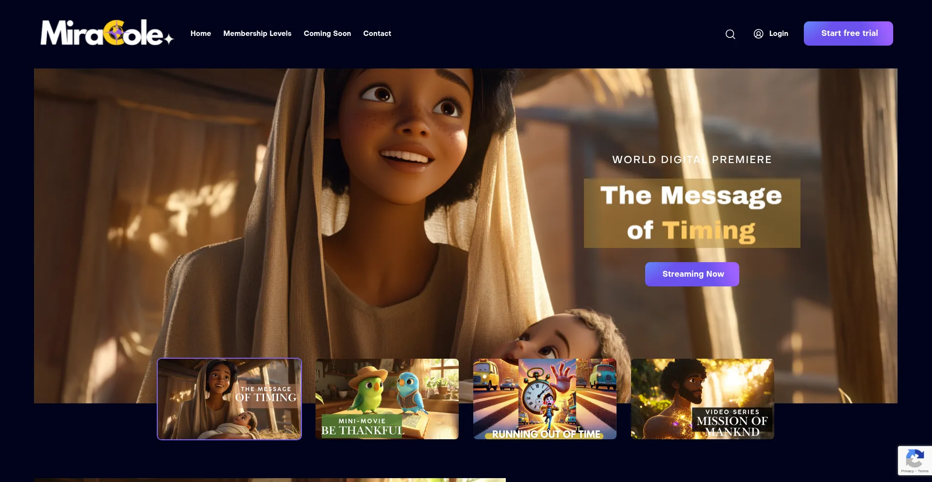 Website screenshot of Miracoleplus.com