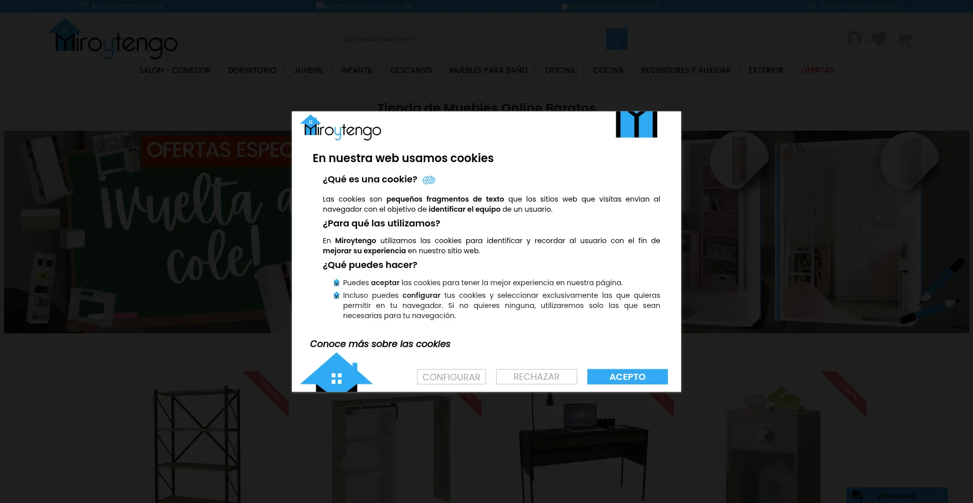 Website screenshot of Miroytengo.es