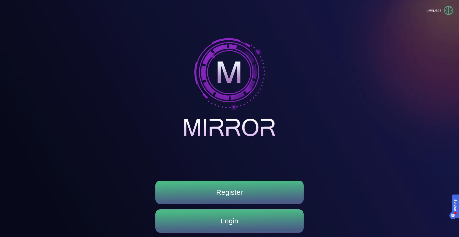 Website screenshot of Mirrr.vip