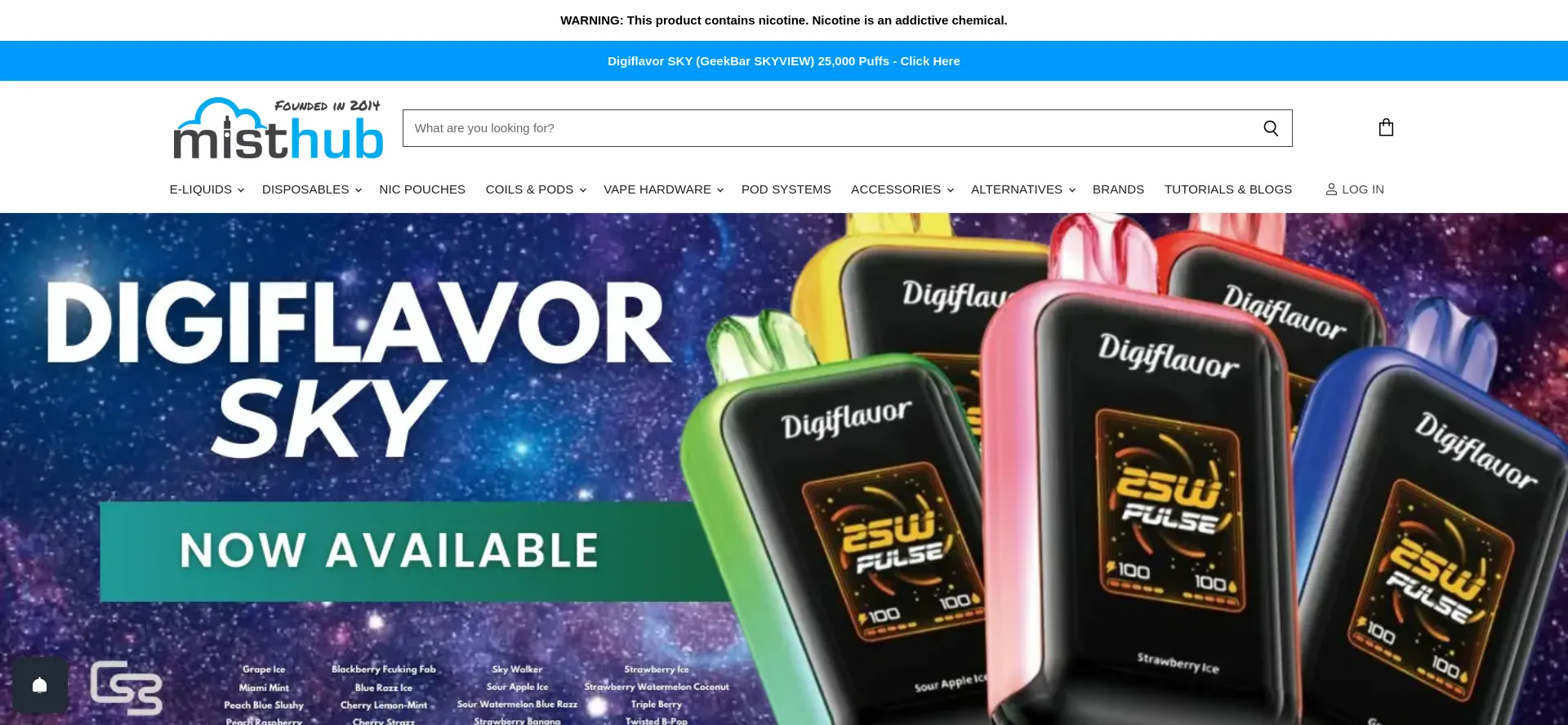 Website screenshot of Misthub.com