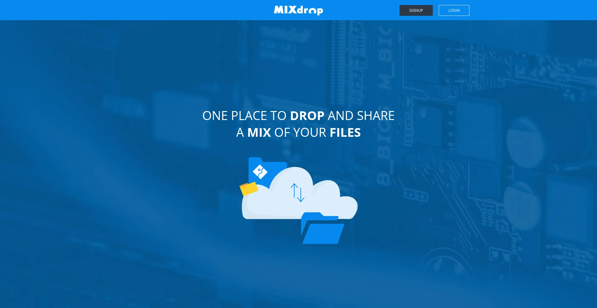 Website screenshot of Mixdrop.my
