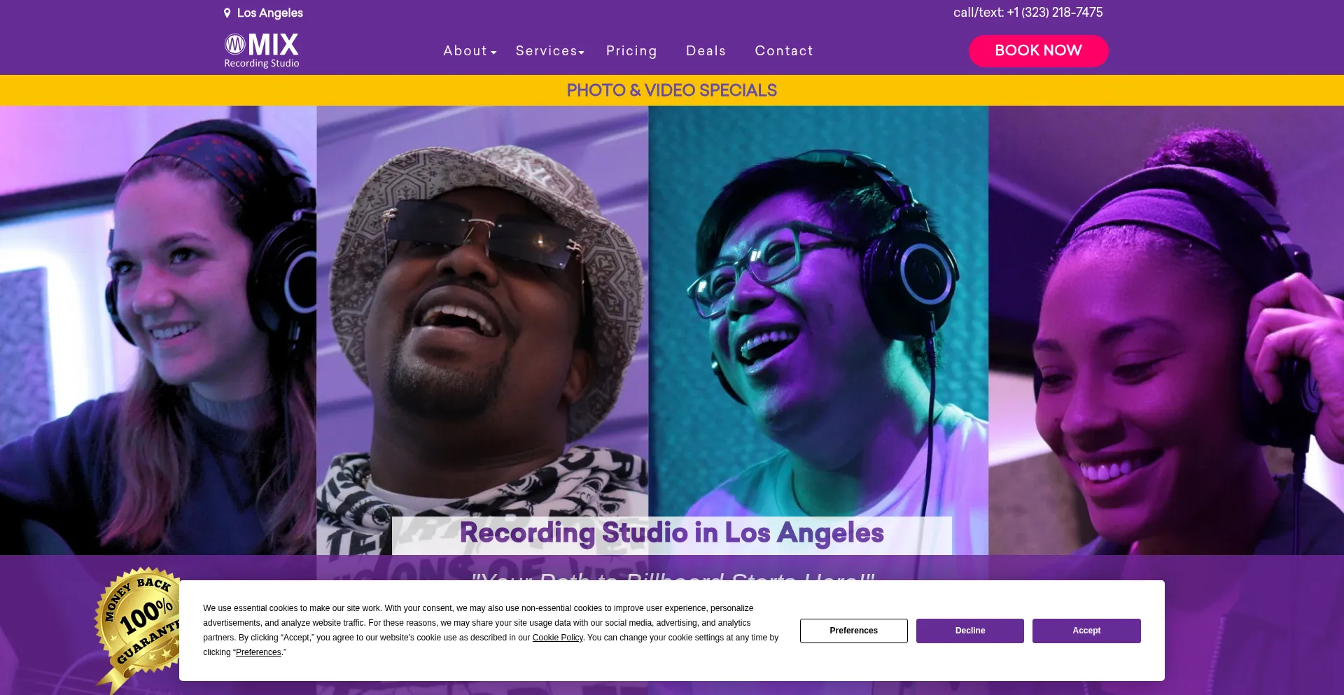 Mixrecordingstudio.com Screenshot