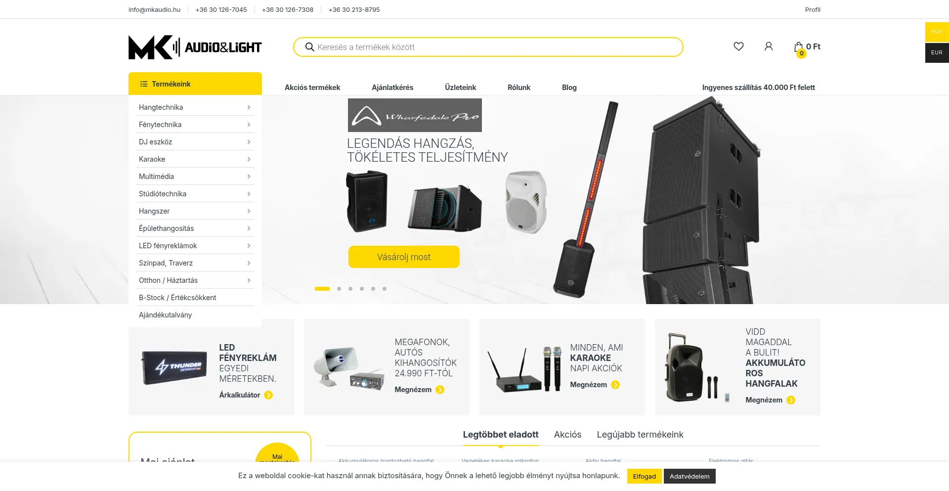 Website screenshot of Mkaudio.hu