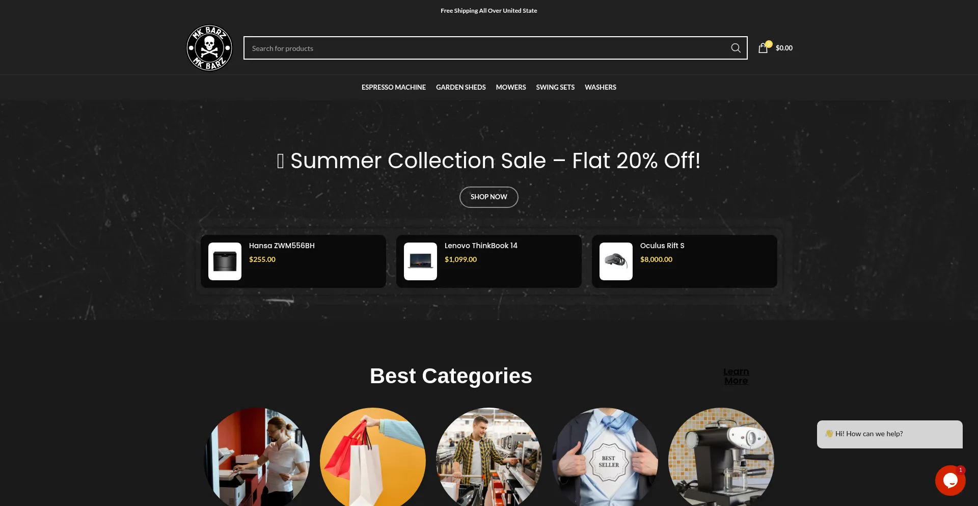 Website screenshot of Mkbarz.com