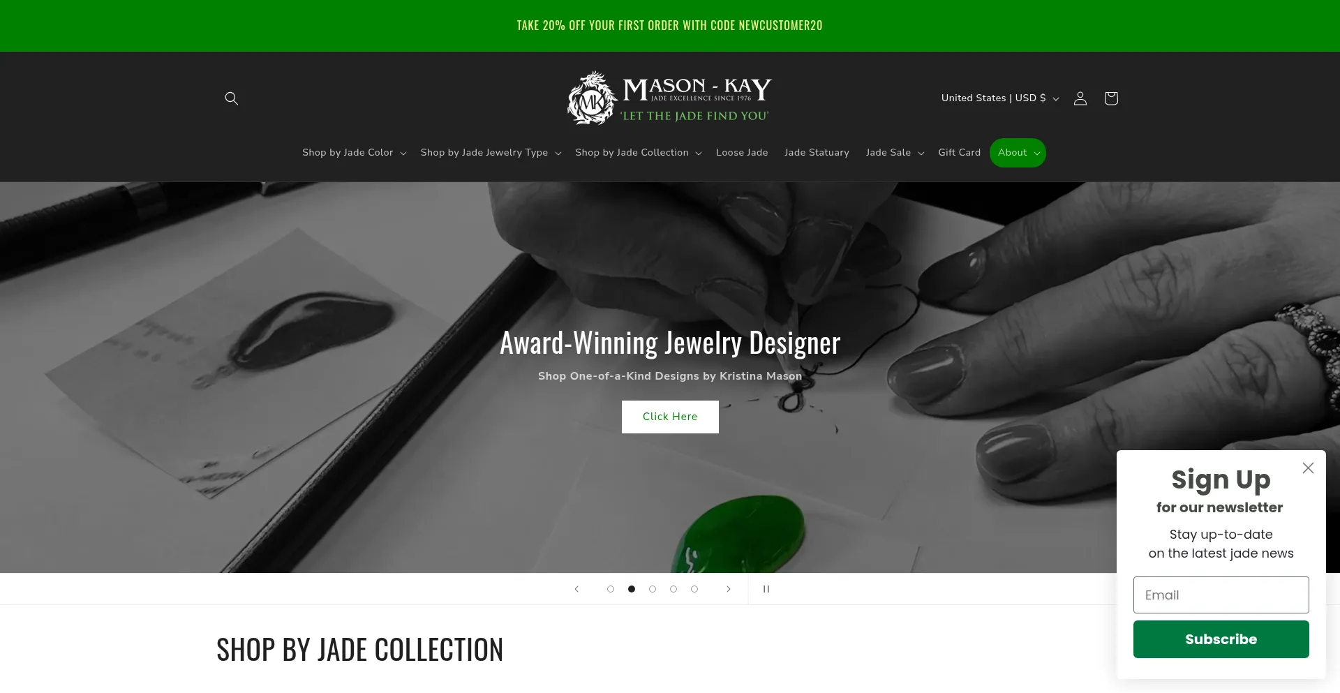 Mkjadejewelry.com Screenshot