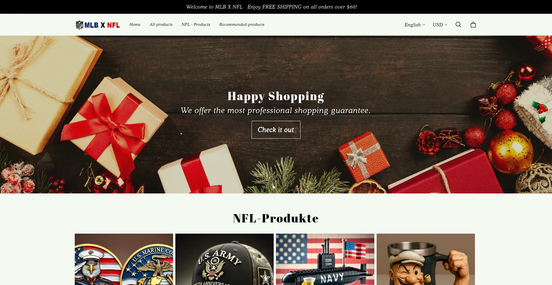 Website screenshot of Mlbxnfl.com