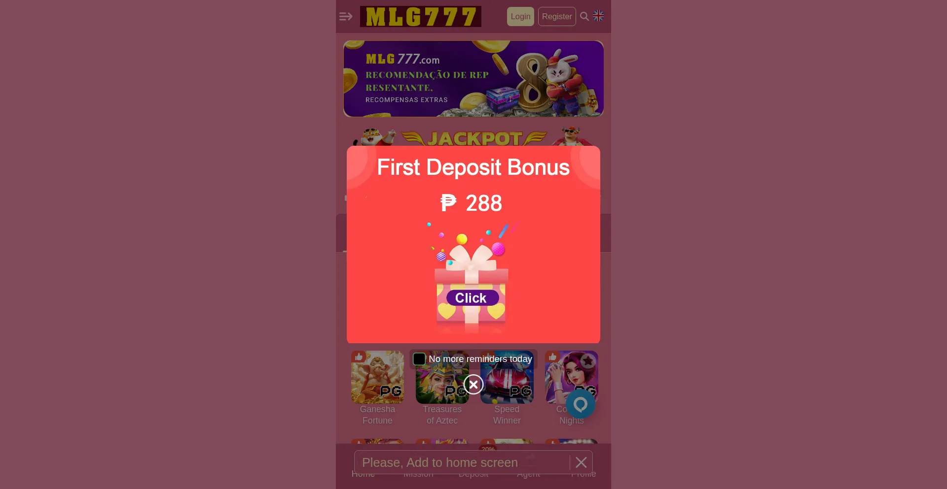 Website screenshot of Mlg77777.vip