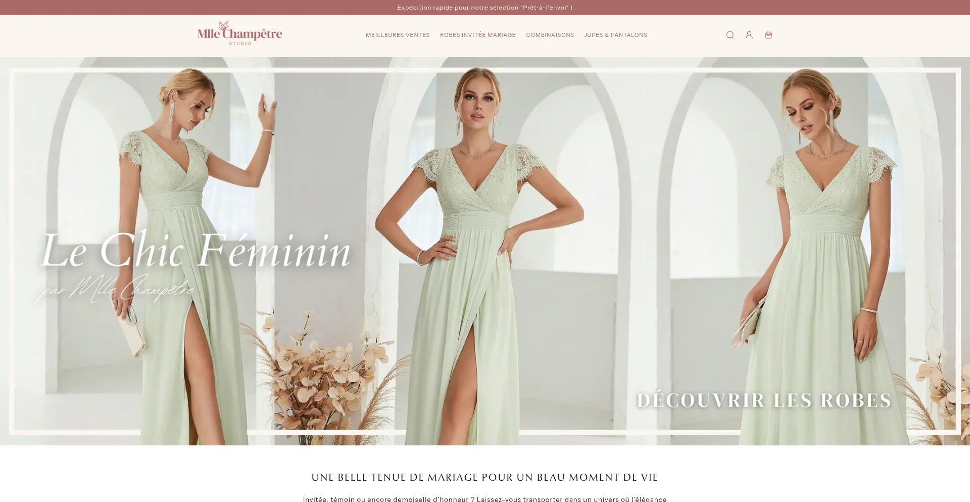 Website screenshot of Mlle-champetre.com