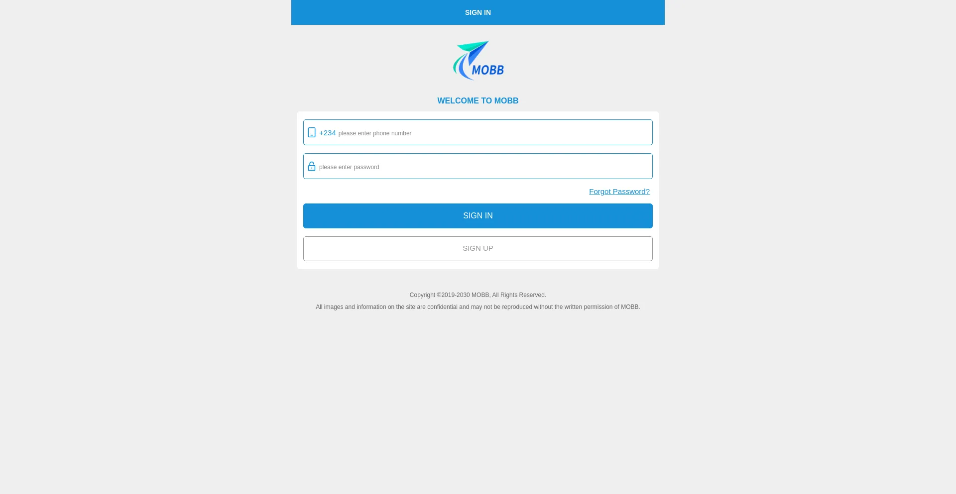 Website screenshot of Mobbltd.com