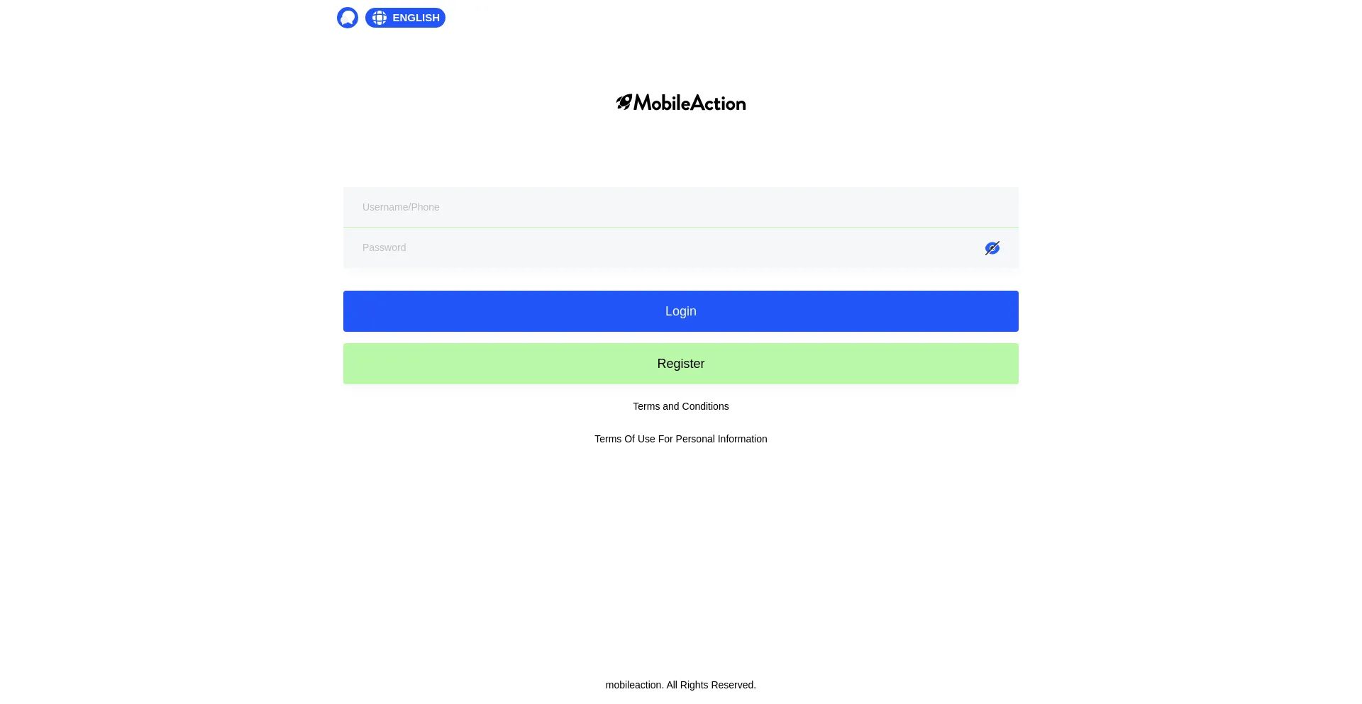 Website screenshot of Mobileactionmax.top