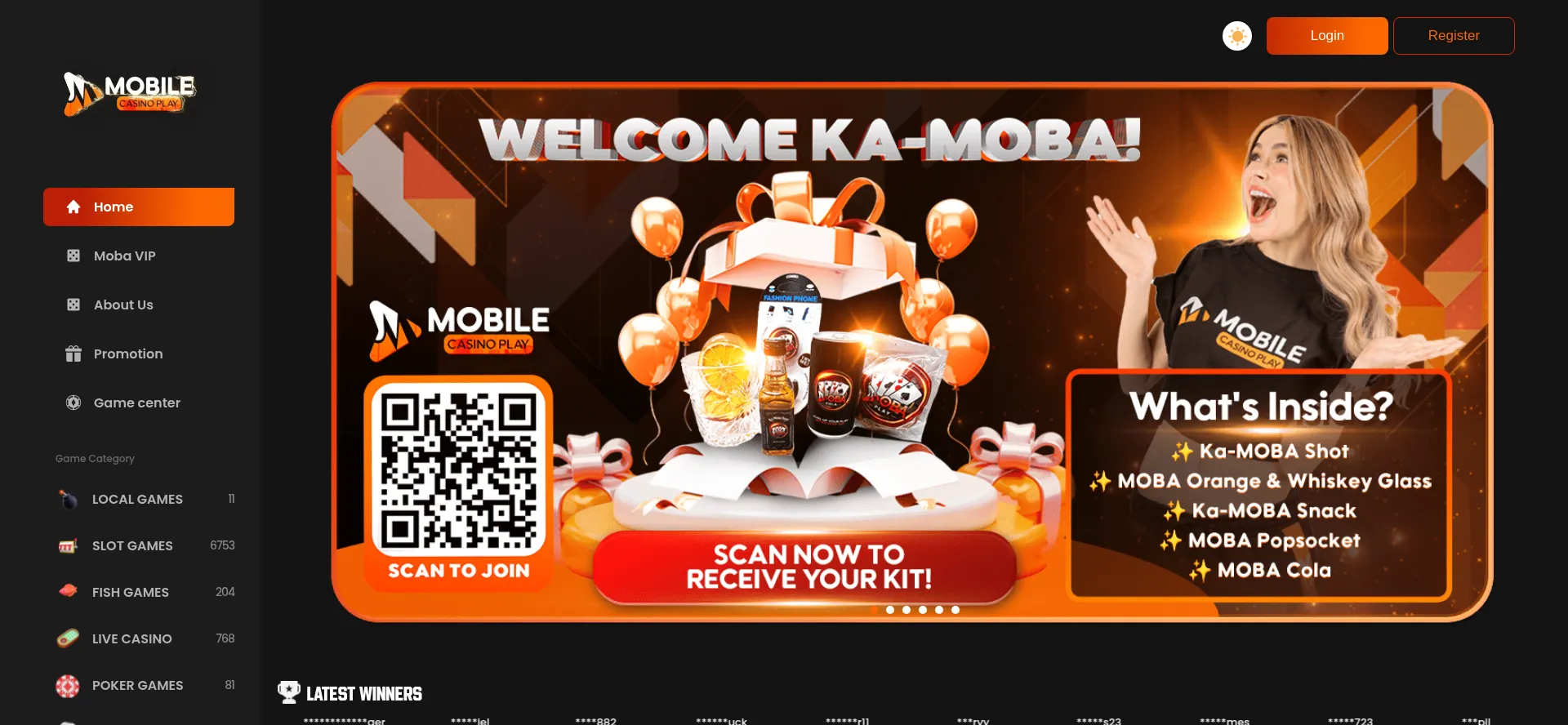 Website screenshot of Mobilecasino88.com