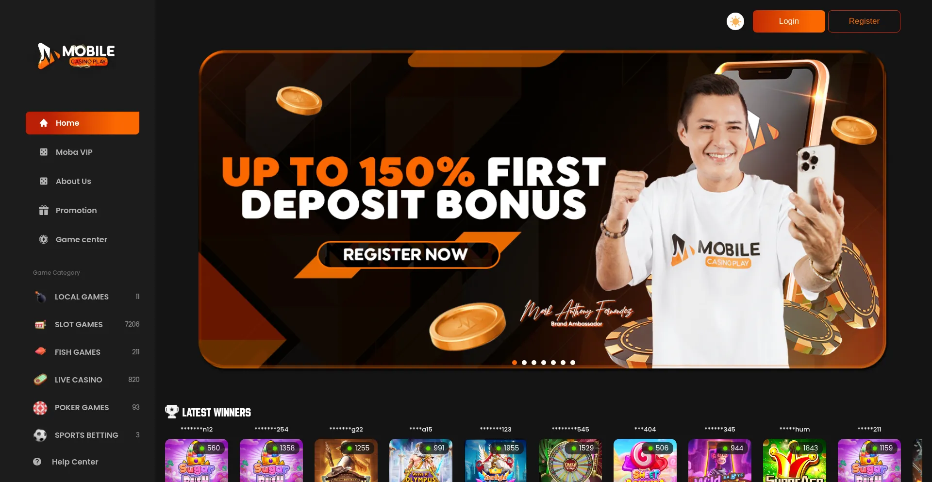 Website screenshot of Mobilecasino88.net