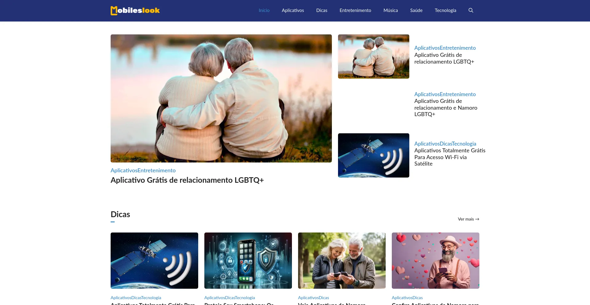 Website screenshot of Mobileslook.com