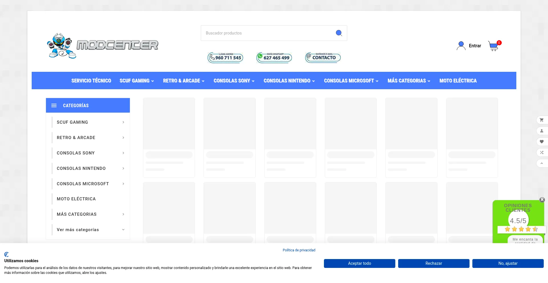 Website screenshot of Mod-center.com