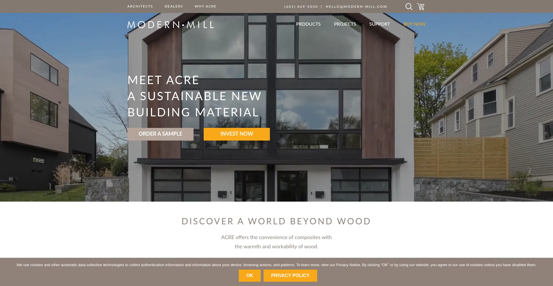 Website screenshot of Modern-mill.com