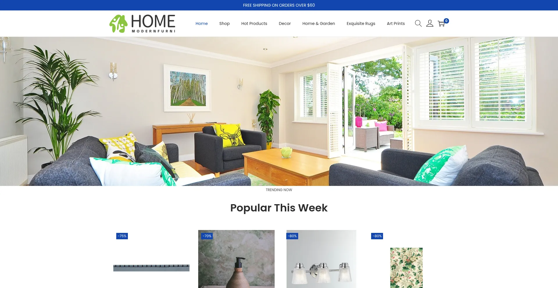 Website screenshot of Modernfurnihome.com