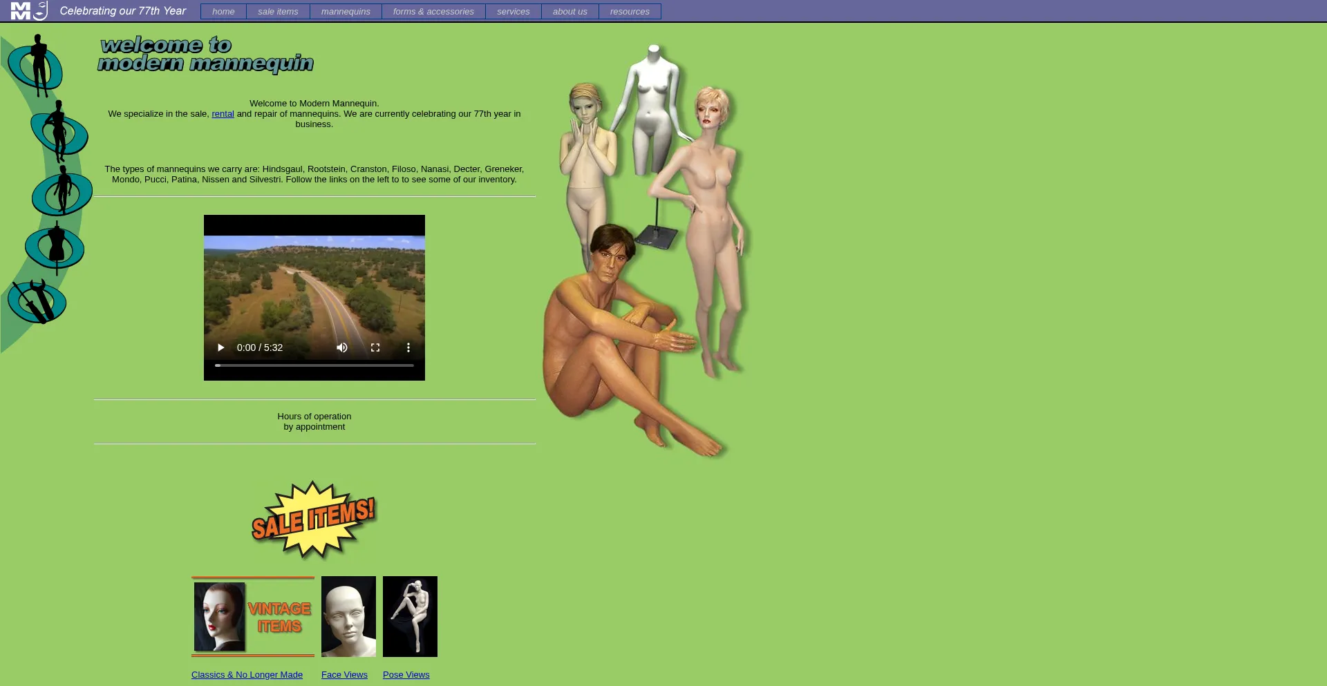 Website screenshot of Modernmannequin.com