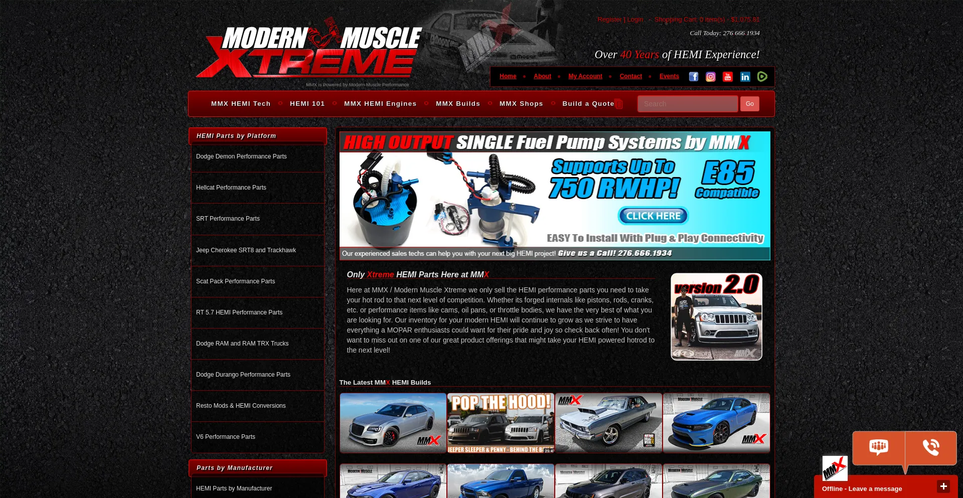 Website screenshot of Modernmusclextreme.com
