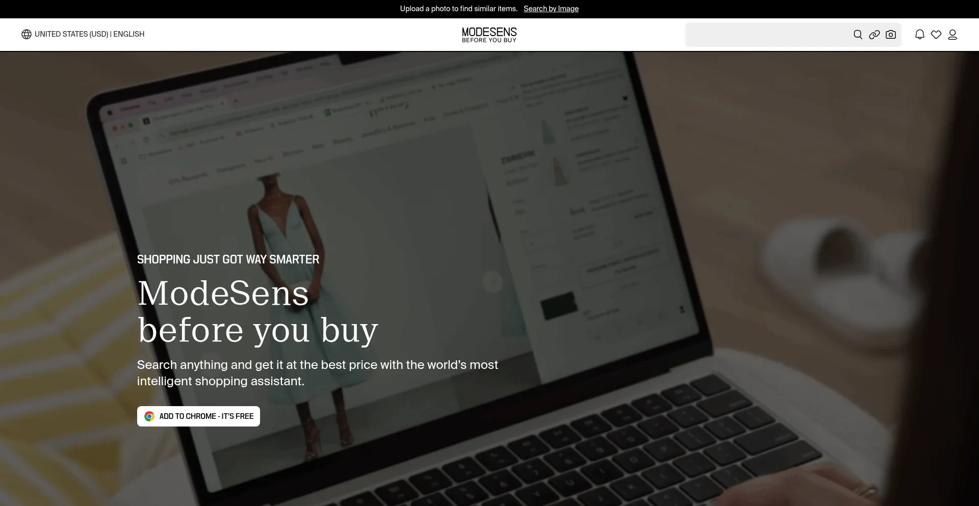 Website screenshot of Modesense.com