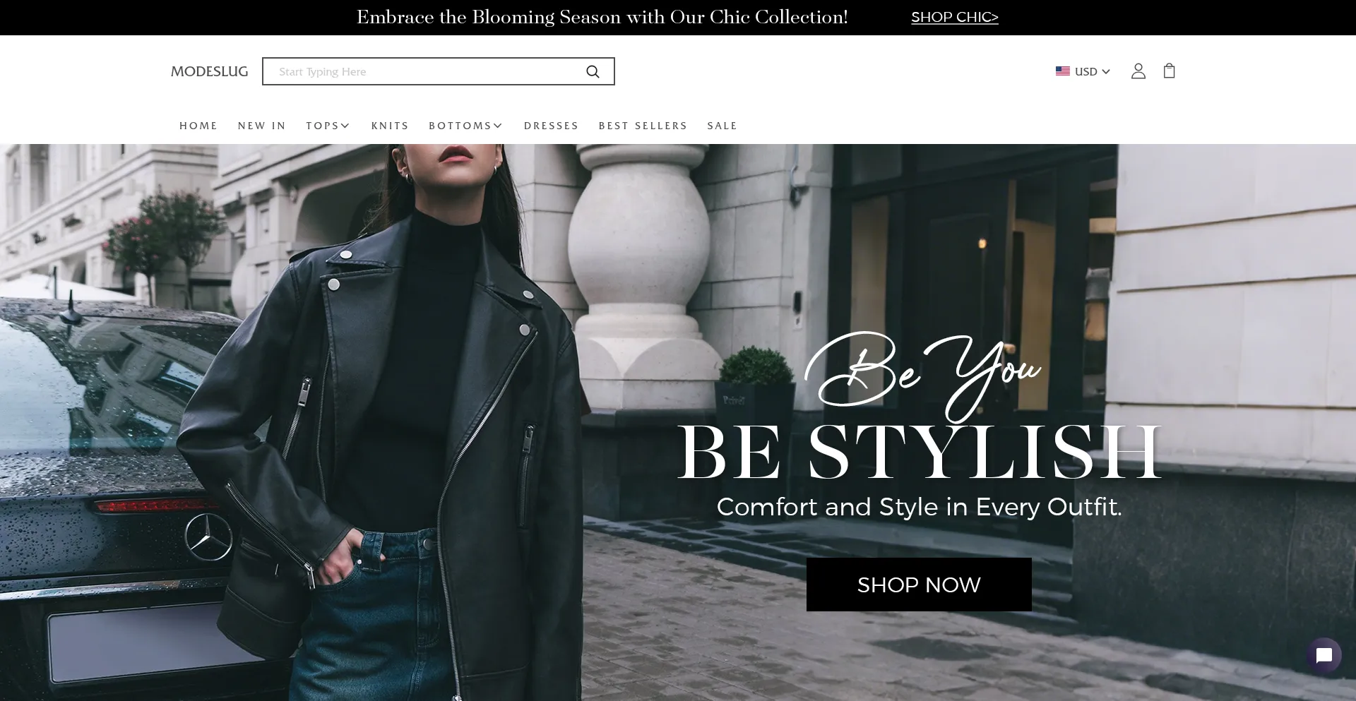 Website screenshot of Modeslug.com