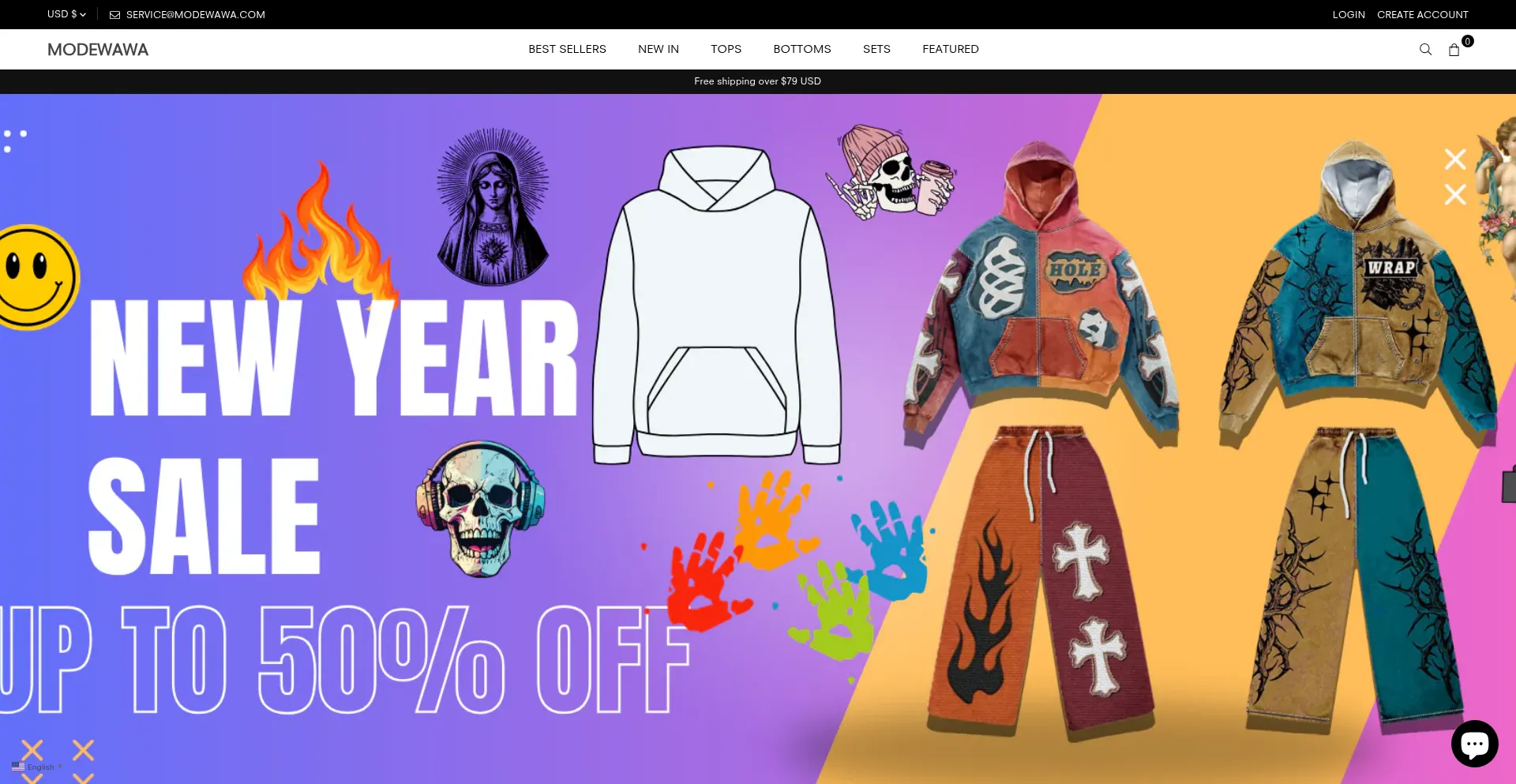 Website screenshot of Modewawa.com