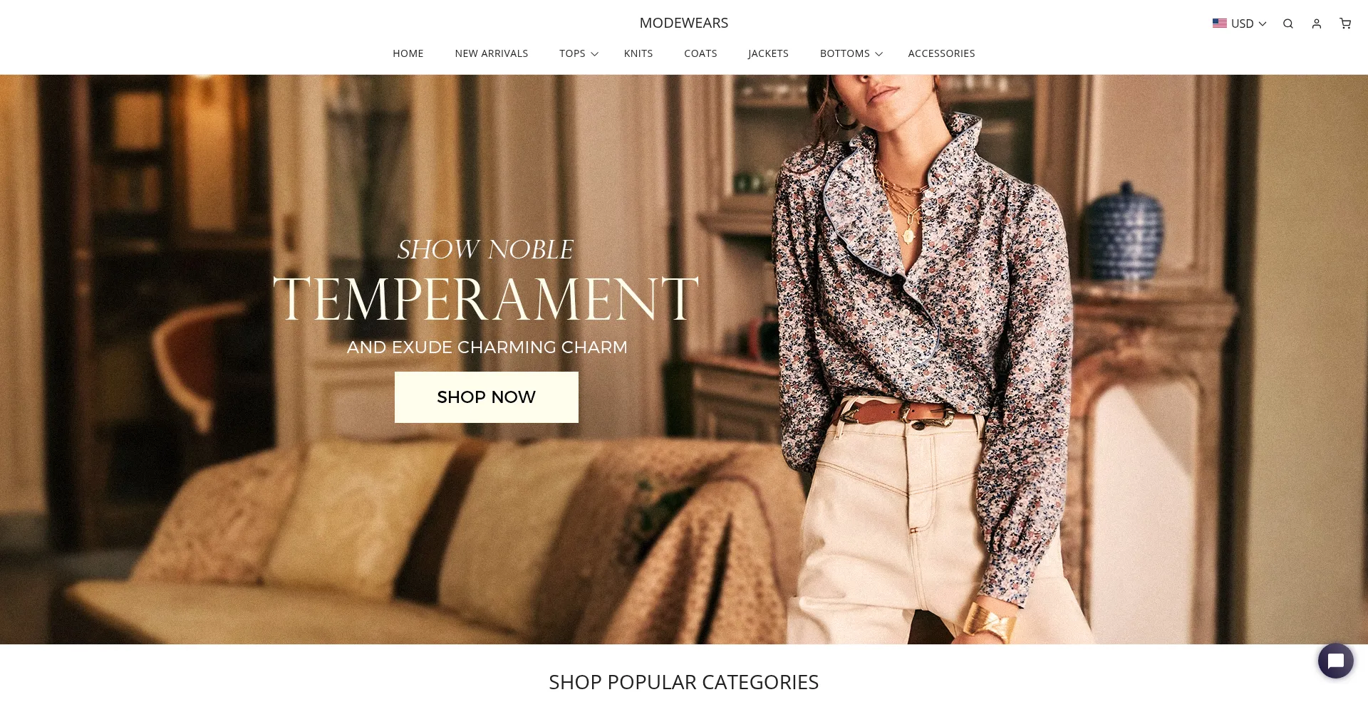 Website screenshot of Modewears.com