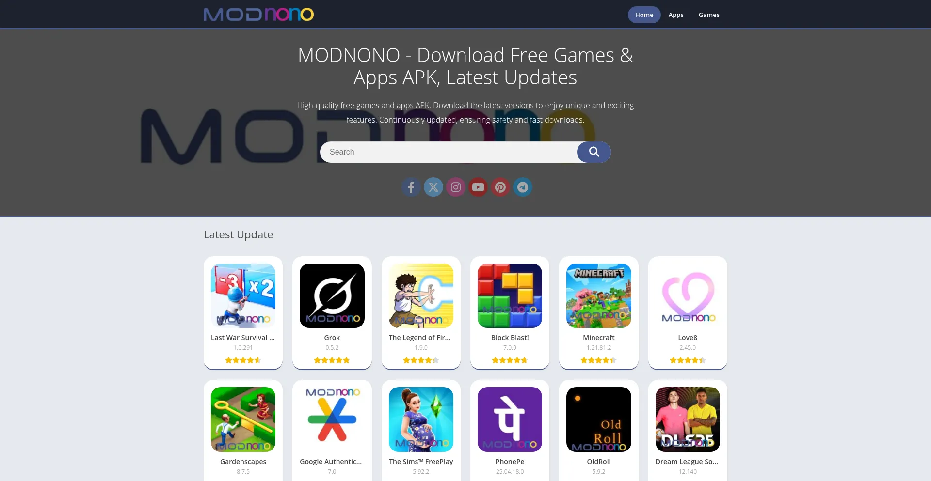 Website screenshot of Modnono.com