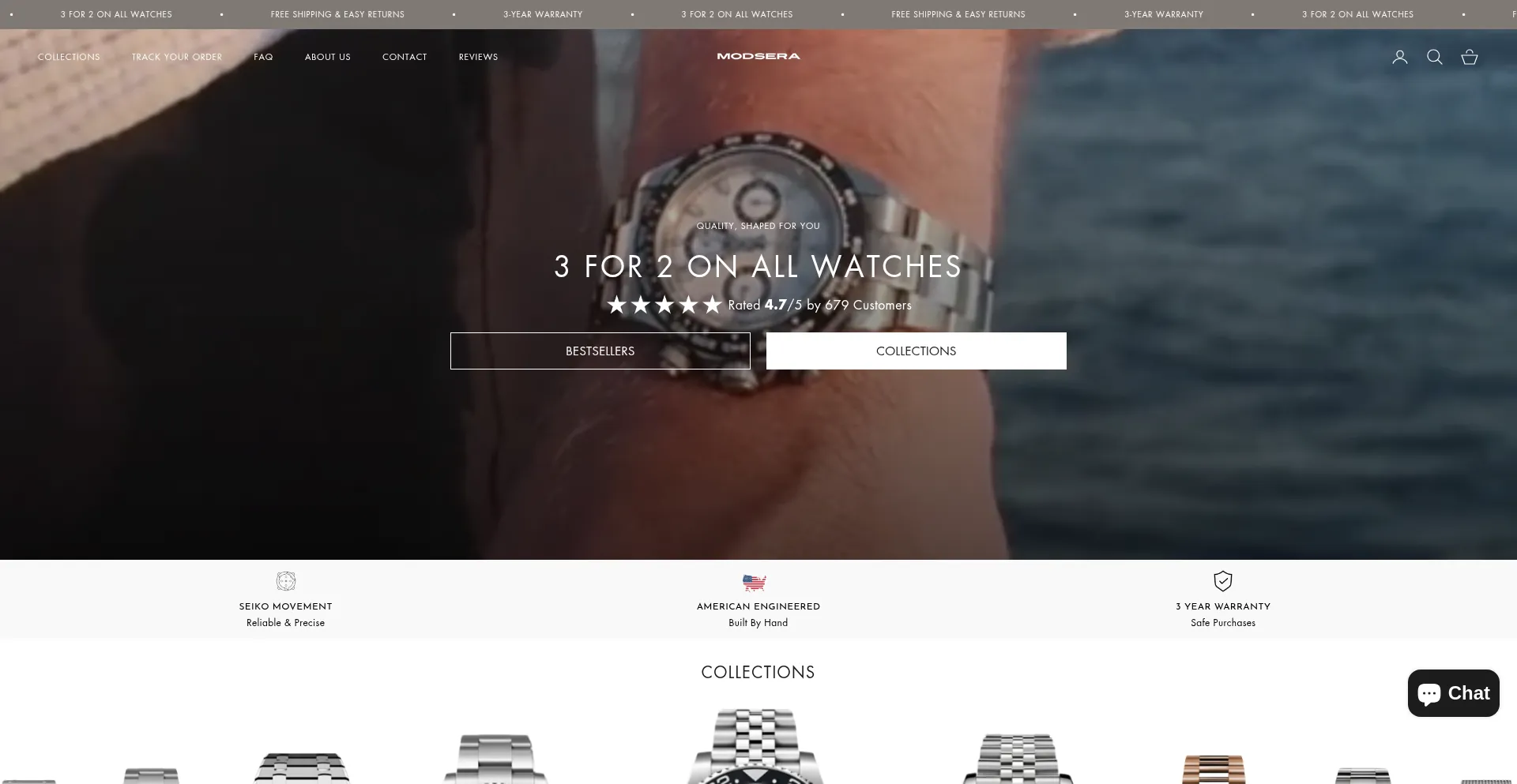 Website screenshot of Modsera.com