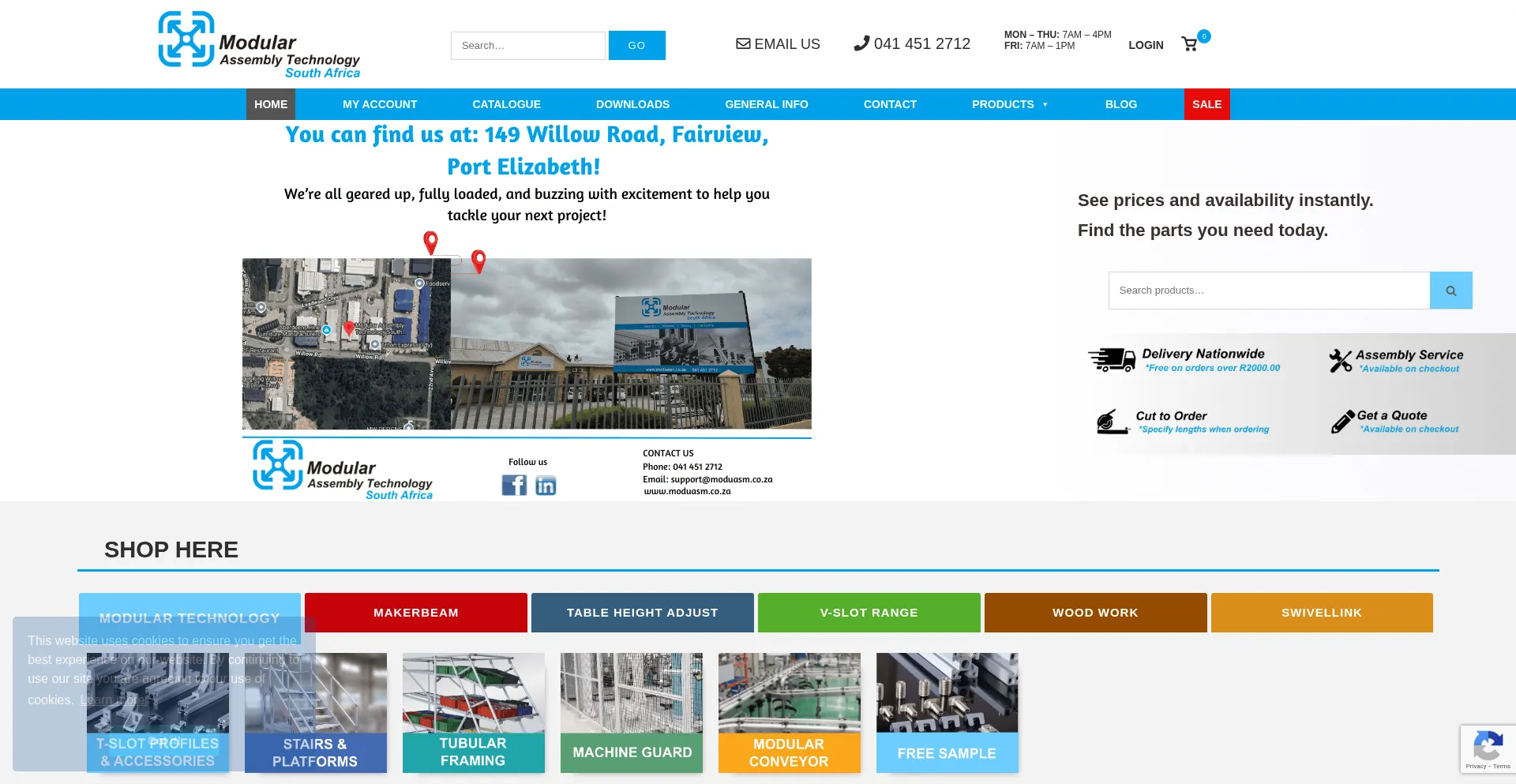 Website screenshot of Moduasm.co.za