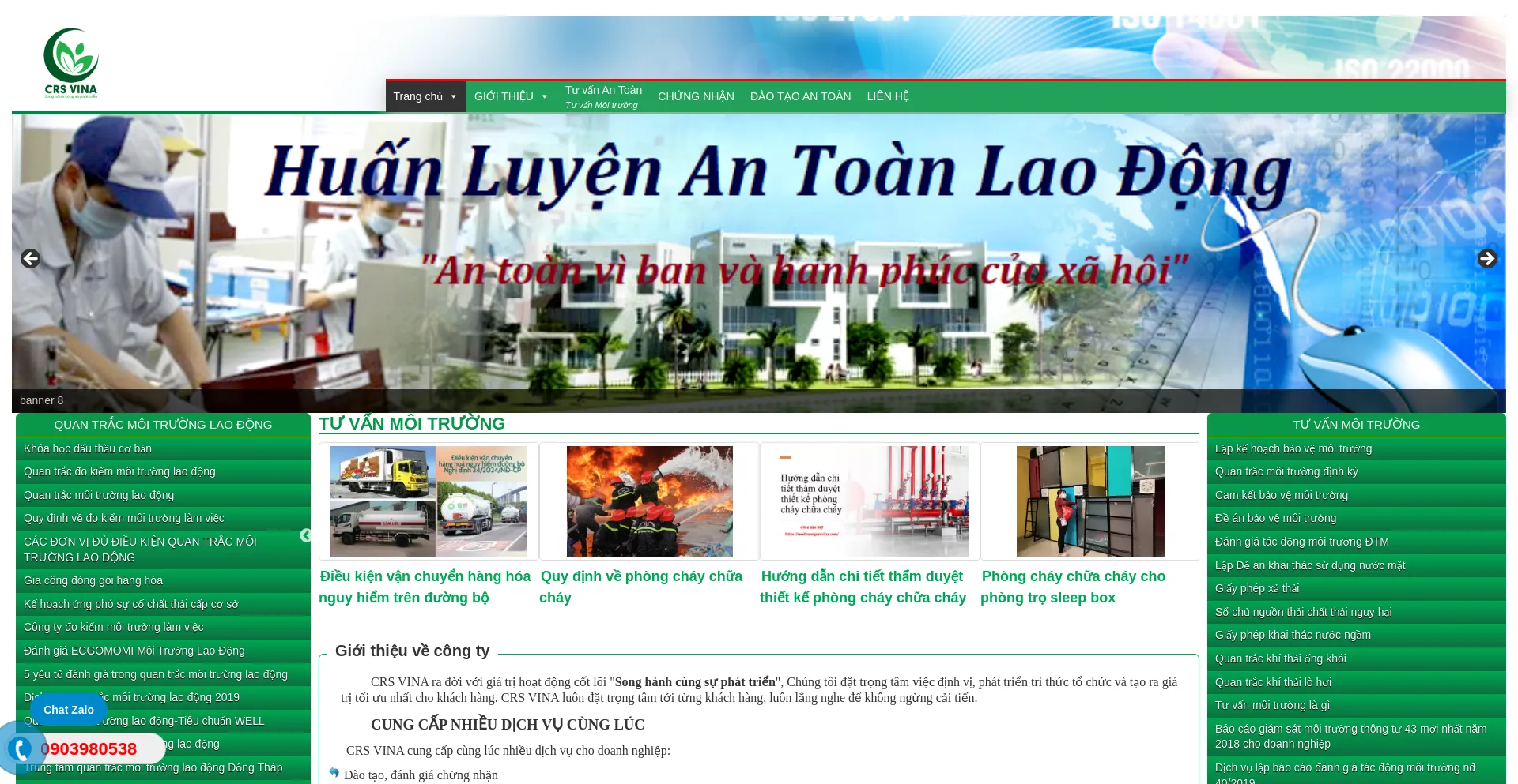 Website screenshot of Moitruongcrsvina.com